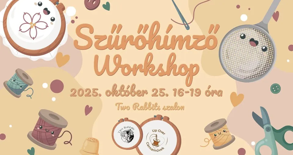 Szűrőhímzés - Hímzős Workshop a Two Rabbits-nél
