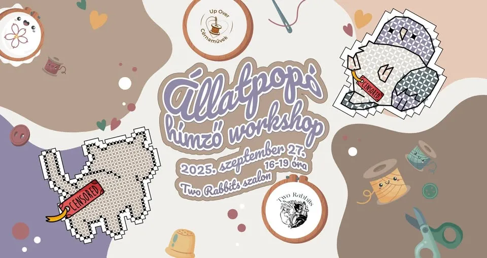 Állatpopók - Hímzős Workshop a Two Rabbits-nél